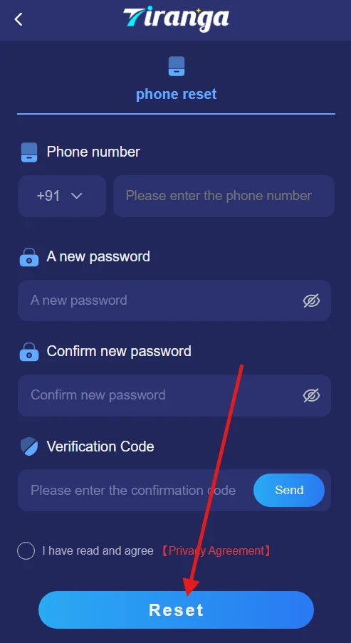 click the reset button